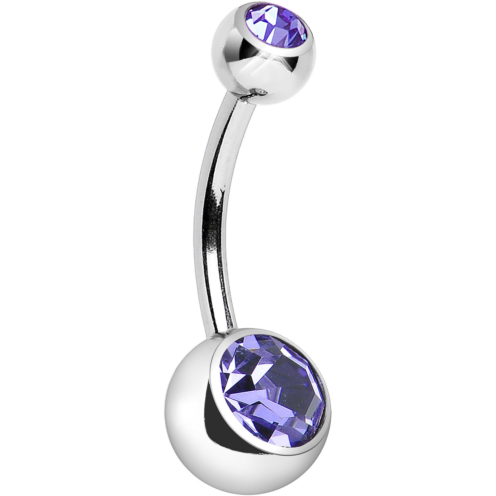 Internally Threaded Tanzanite Double Gem Belly Ring 11mm