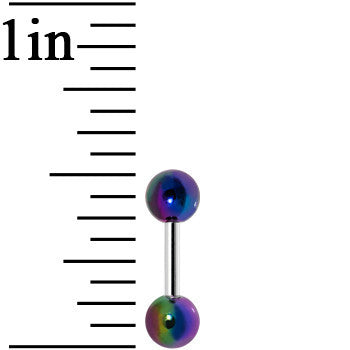 16G 1/4 4mm Acrylic Metallic Rainbow Tragus Cartilage Barbell