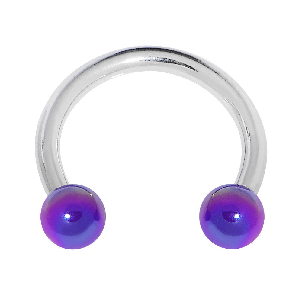 16G 5/16 Metallic Purple Horseshoe Circular Barbell
