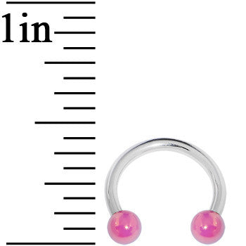 16 Gauge 5/16 Metallic Pink Horseshoe Circular Barbell