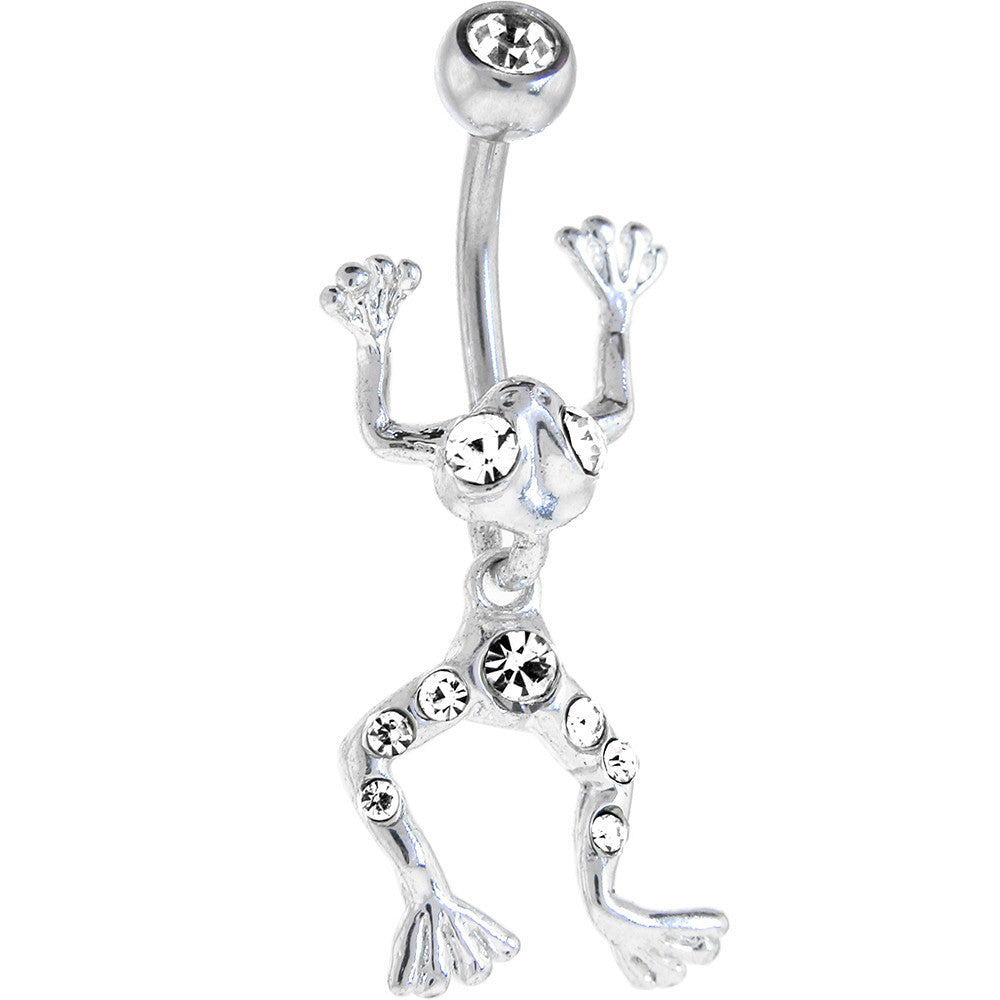 Crystalline LEAPING FROG Dangle Belly Ring