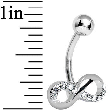 Infinity Symbol Clear Gem Belly Button Ring