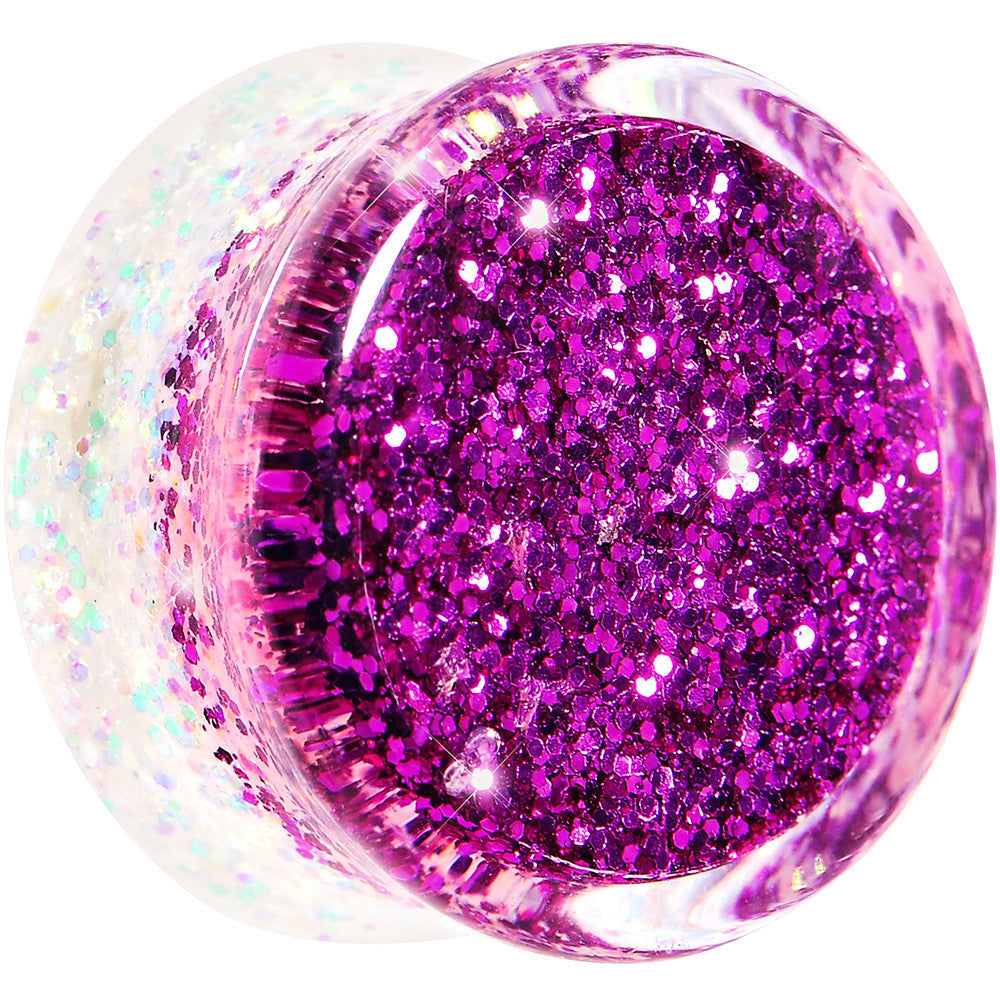 20mm Purple Pink White Acrylic Glitter Party Saddle Plug