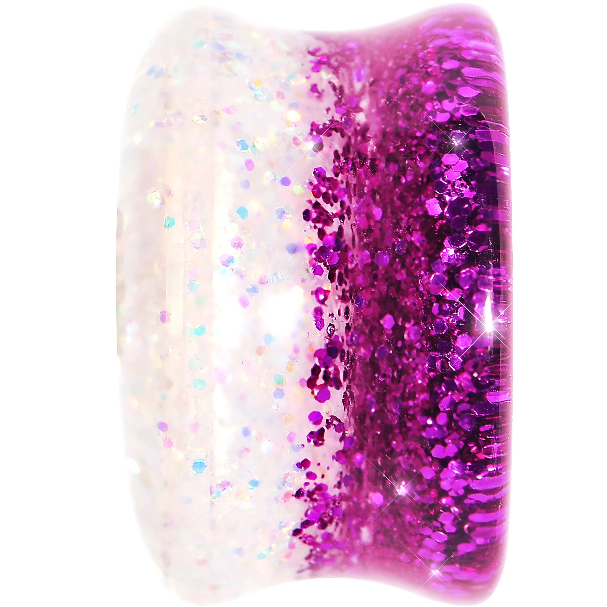 7/8 Purple Pink White Acrylic Glitter Party Saddle Plug