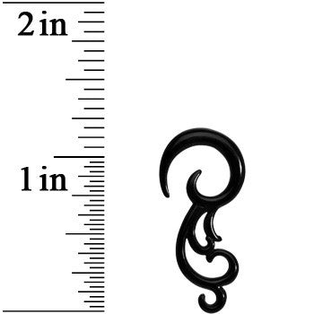 8G Black Acrylic Southwestern Swirls Taper Spiral Plug