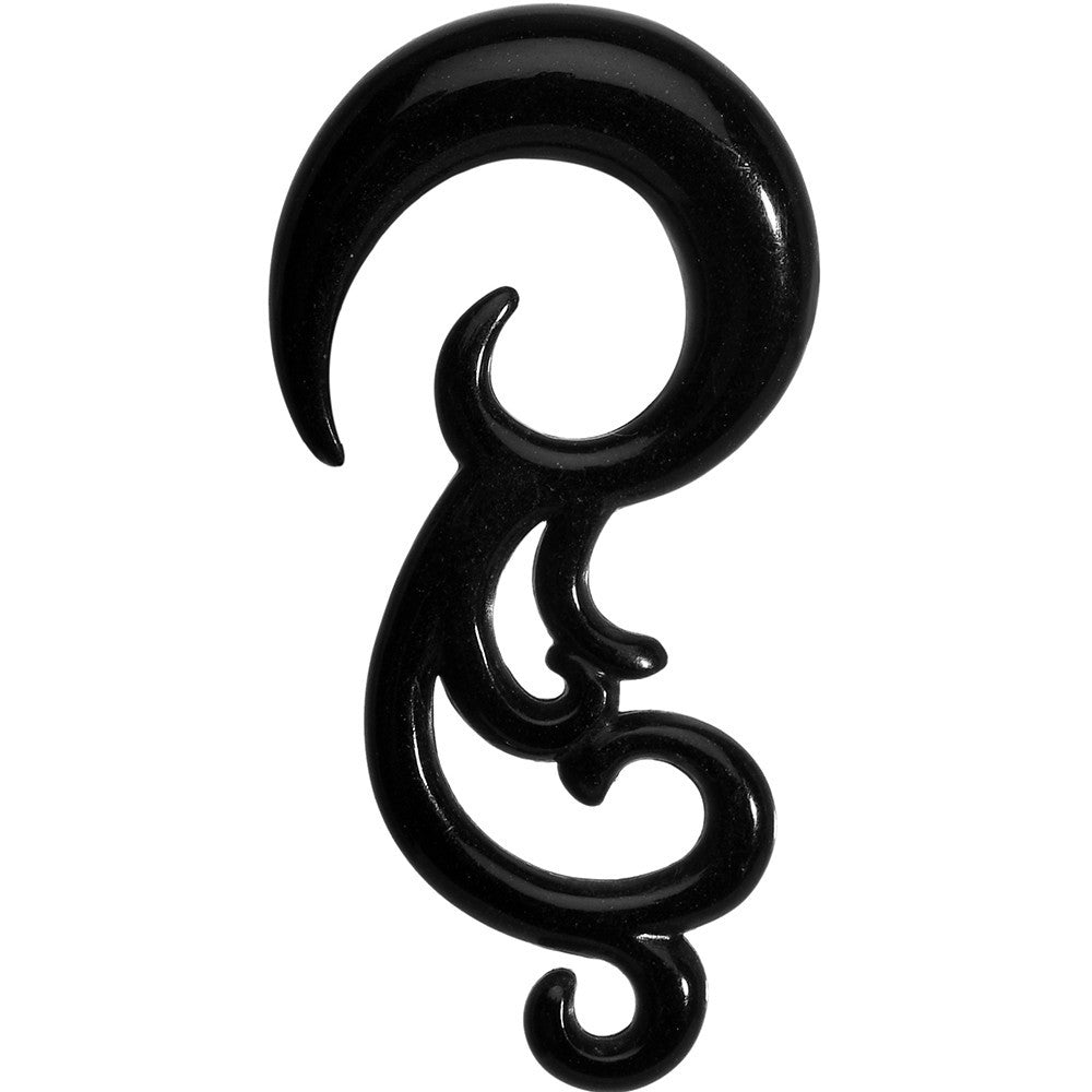 4 Gauge Black Acrylic Southwestern Swirls Taper Spiral Plug