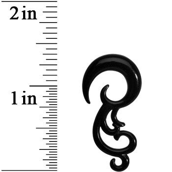 4 Gauge Black Acrylic Southwestern Swirls Taper Spiral Plug