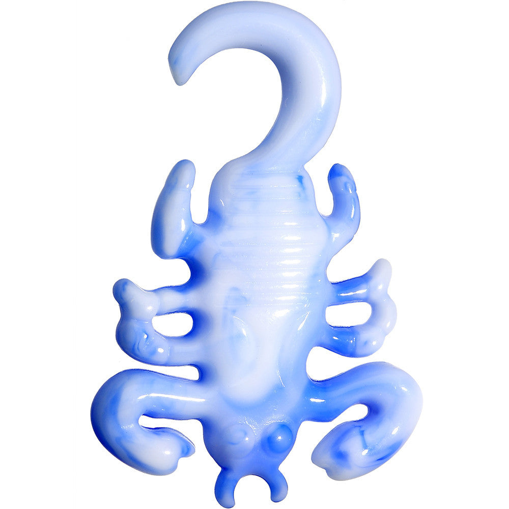4 Gauge Blue White Acrylic Scorpion Hanger Plug