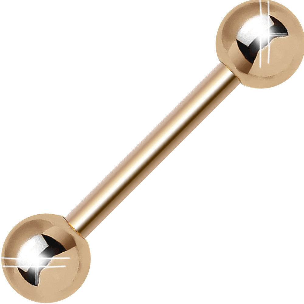 14 Gauge 1/2 Rose Gold Plated Straight Barbell
