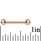 14 Gauge 1/2 Rose Gold Plated Straight Barbell