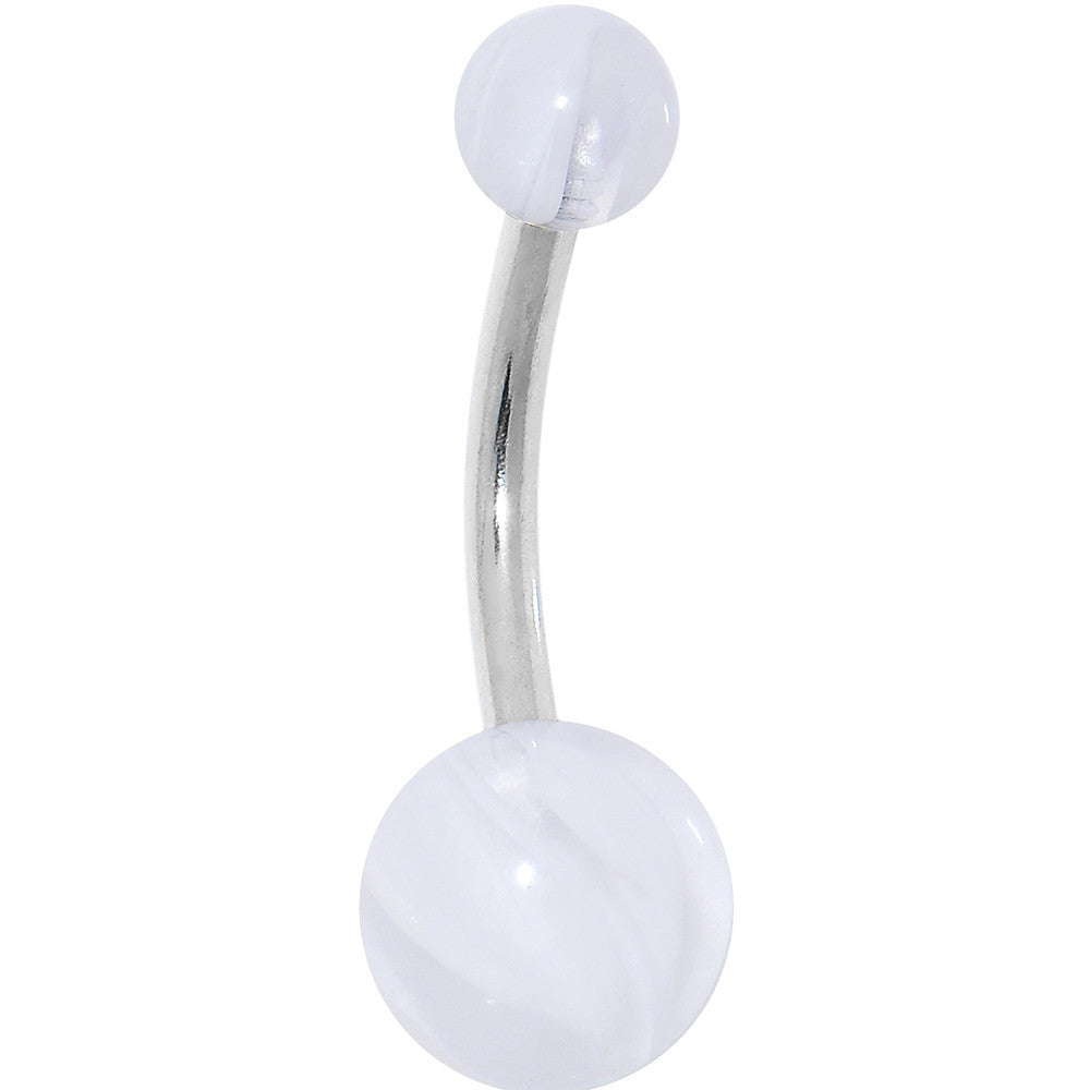 White Clouds Acrylic Pearlescent Belly Ring
