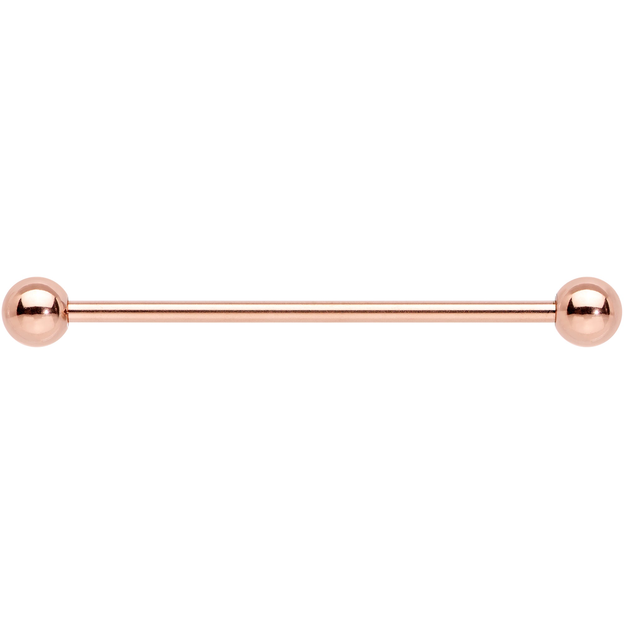 14 Gauge 1 3/8 Rose Gold Plated Straight Barbell