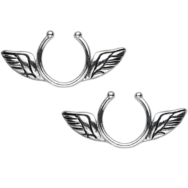 Antique Angel Wings Clip On Fake Nipple Ring Set – BodyCandy