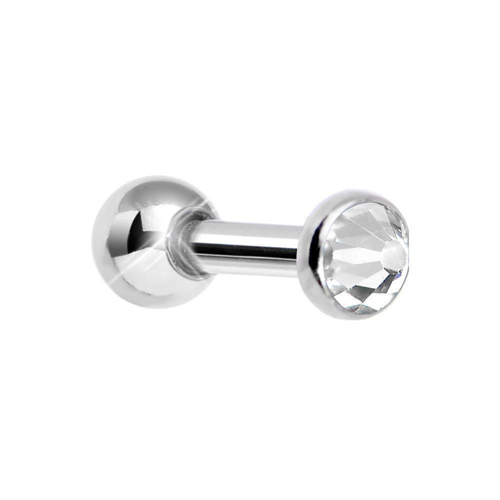 3mm Clear Gem Tragus Cartilage Barbell Earring