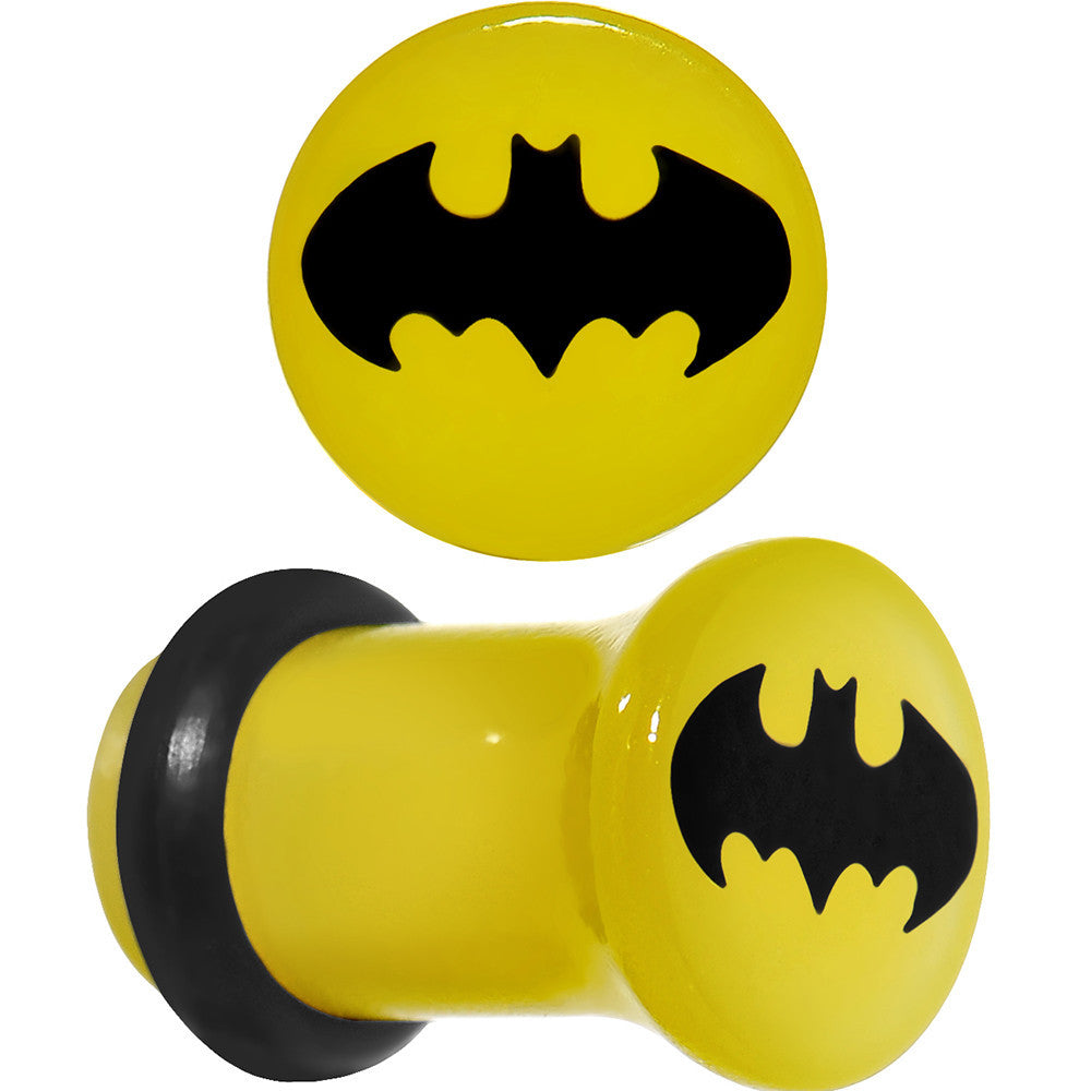 2 Gauge Officially Licensed Batman Yellow Single Flare Plug Set