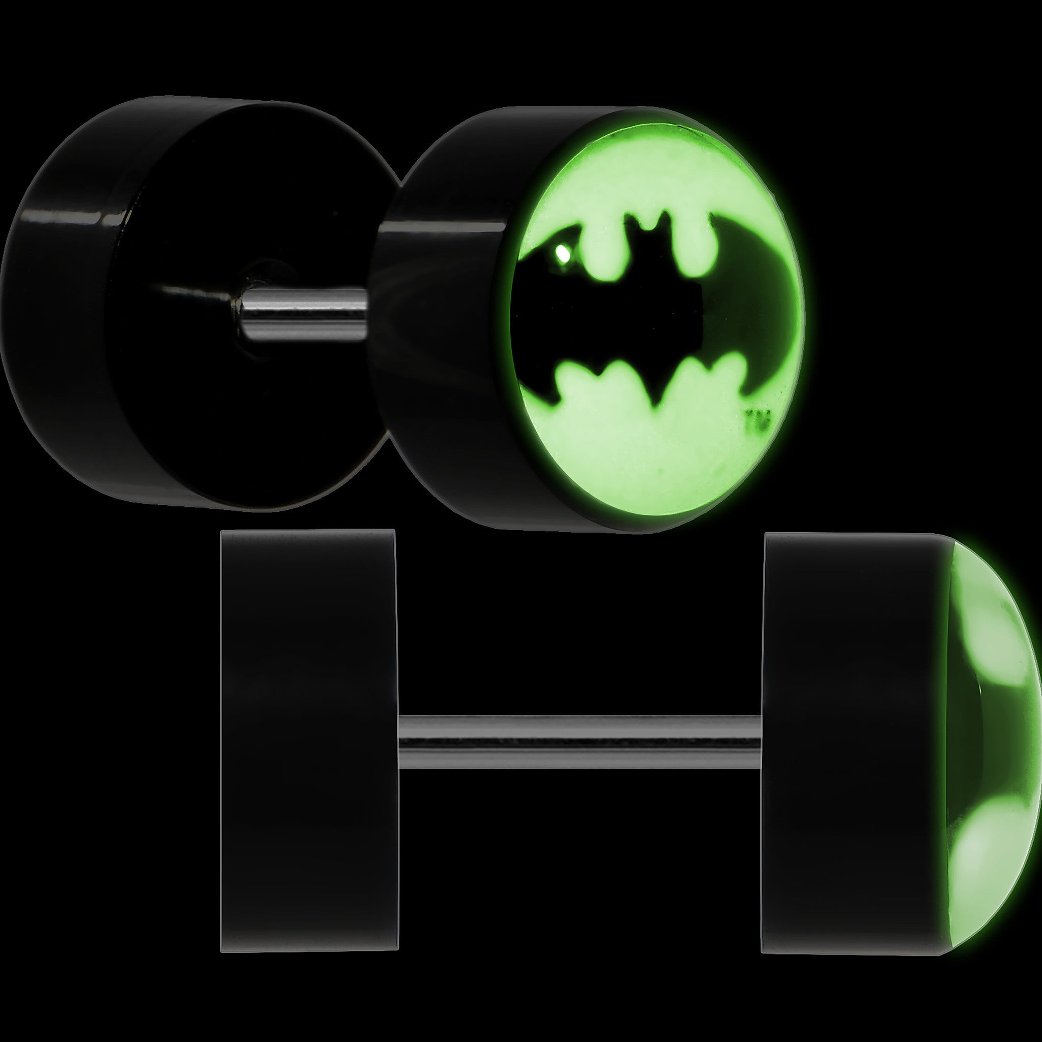 Officially Licensed Batman Black Glow in the Dark Cheater Plug Set