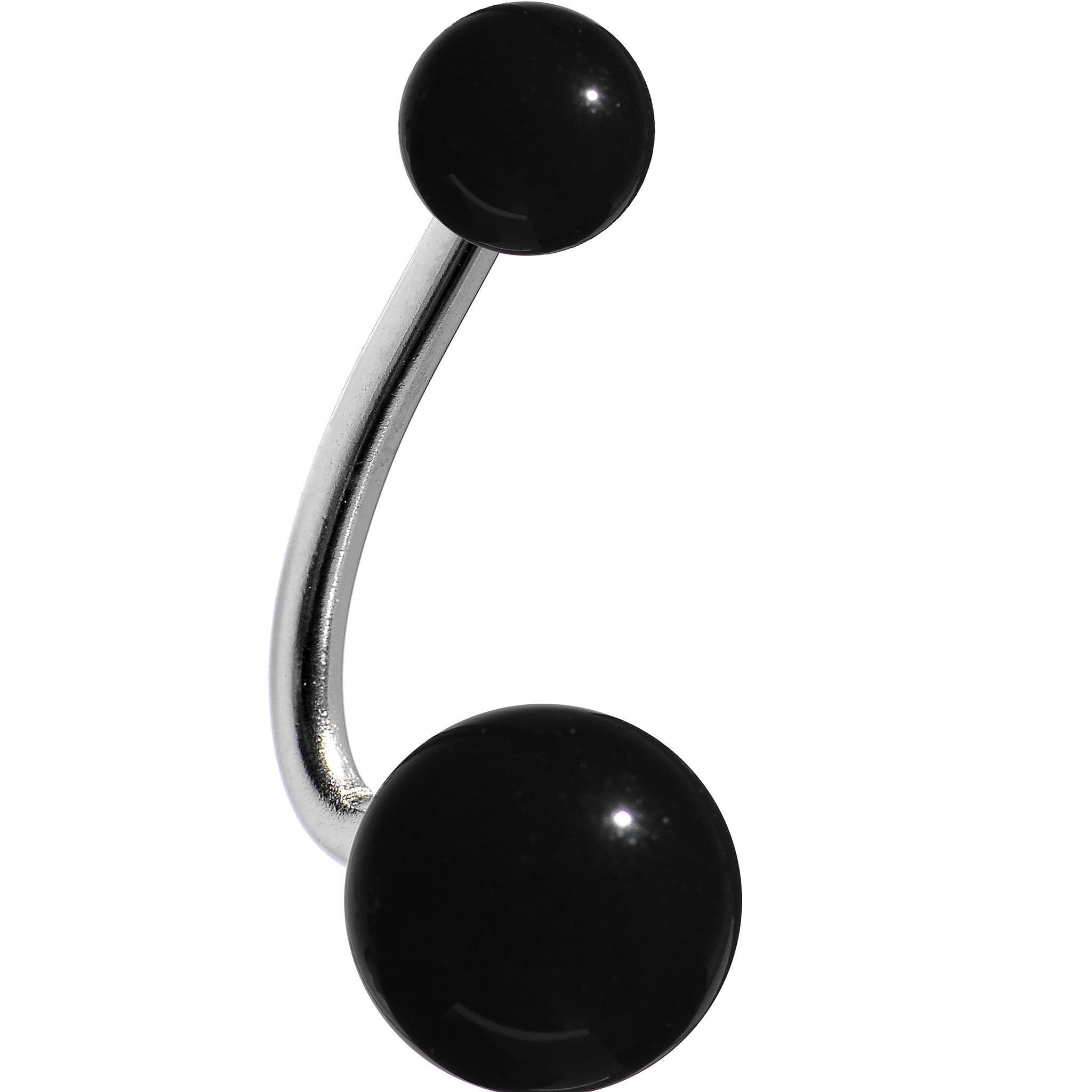 Still Waters Black Acrylic J-Bar Belly Ring