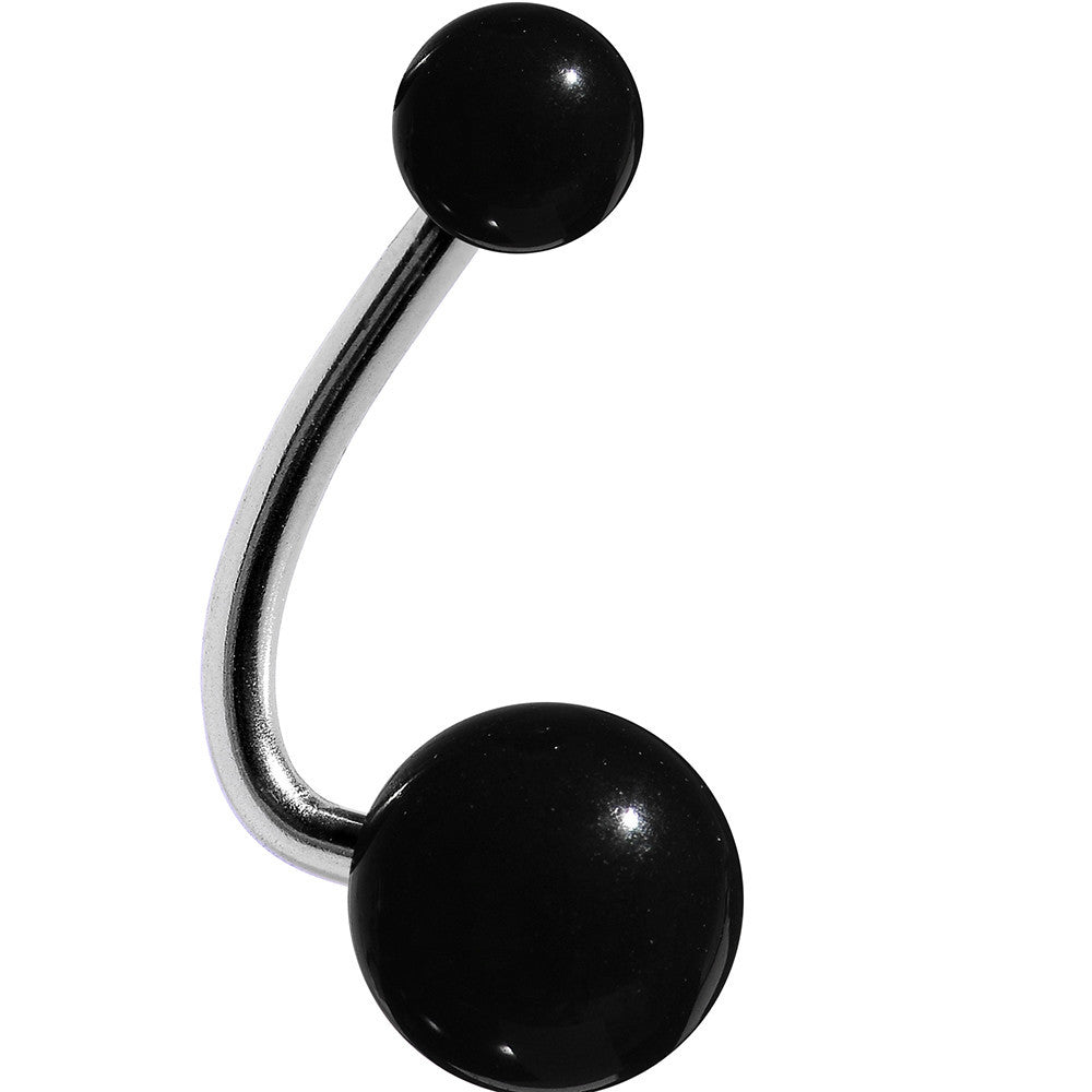 Still Waters Black Acrylic J-Bar Belly Ring