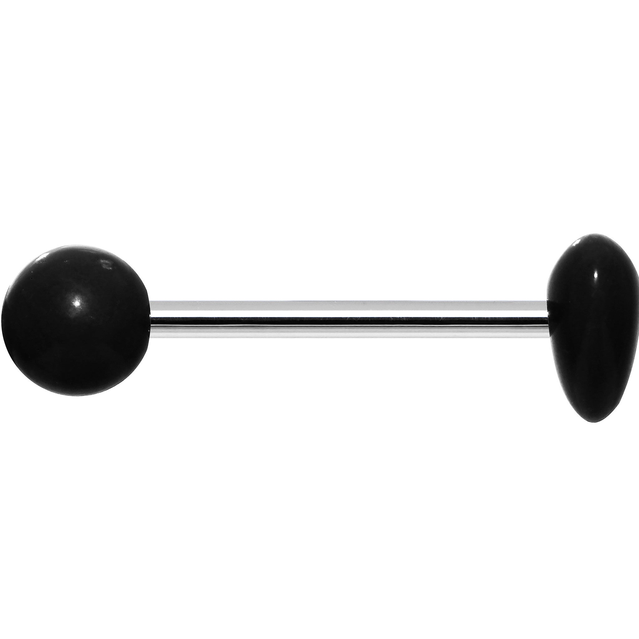 14 Gauge Black Beating Heart Straight Barbell Tongue Ring 5/8