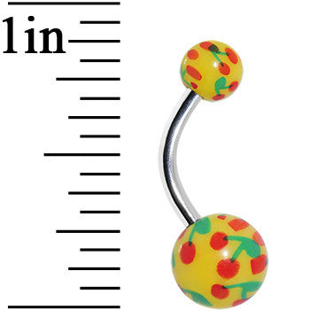 3/8Yellow and Green Cherry Belly Ring