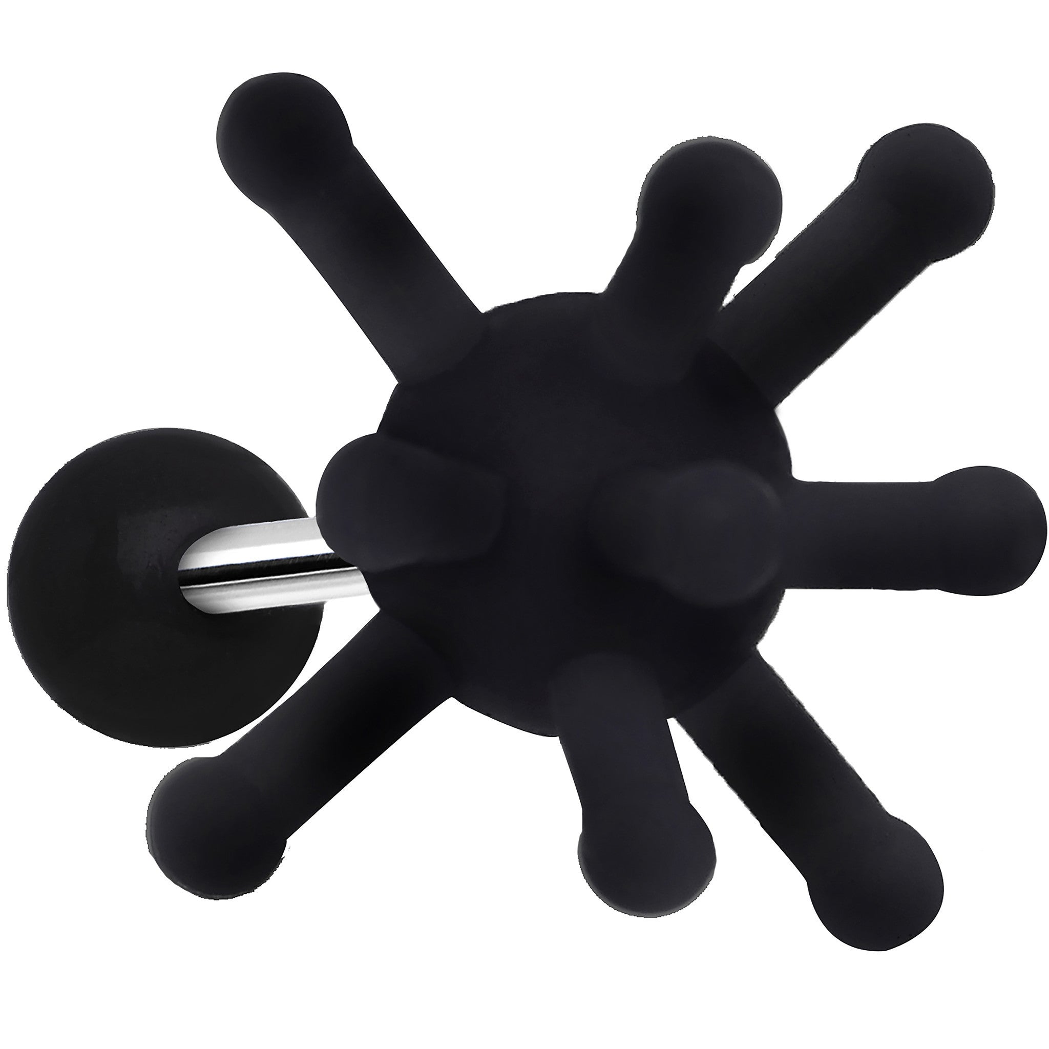 Black Silicone Atom Barbell Tongue Ring