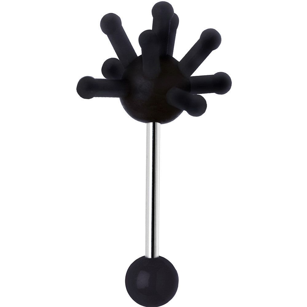 Black Silicone Atom Barbell Tongue Ring