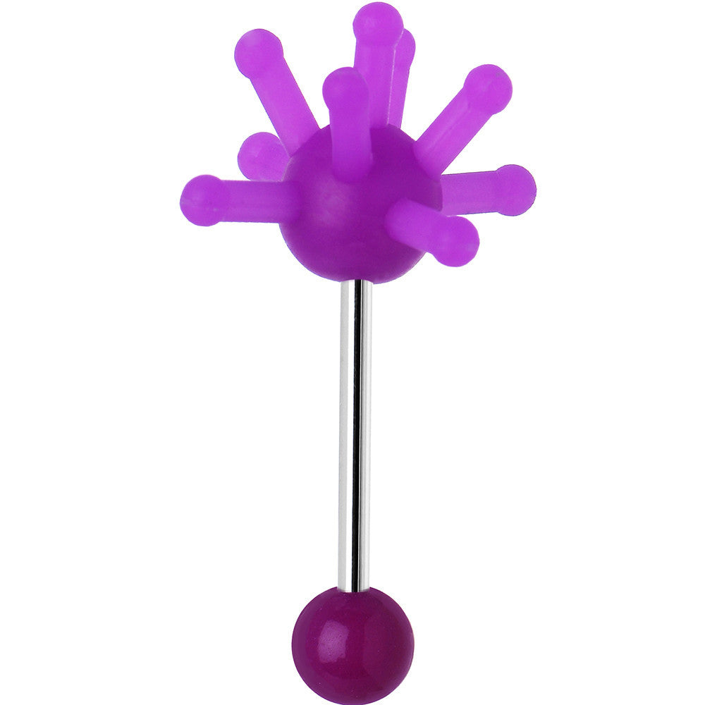 Purple Silicone Atom Barbell Tongue Ring