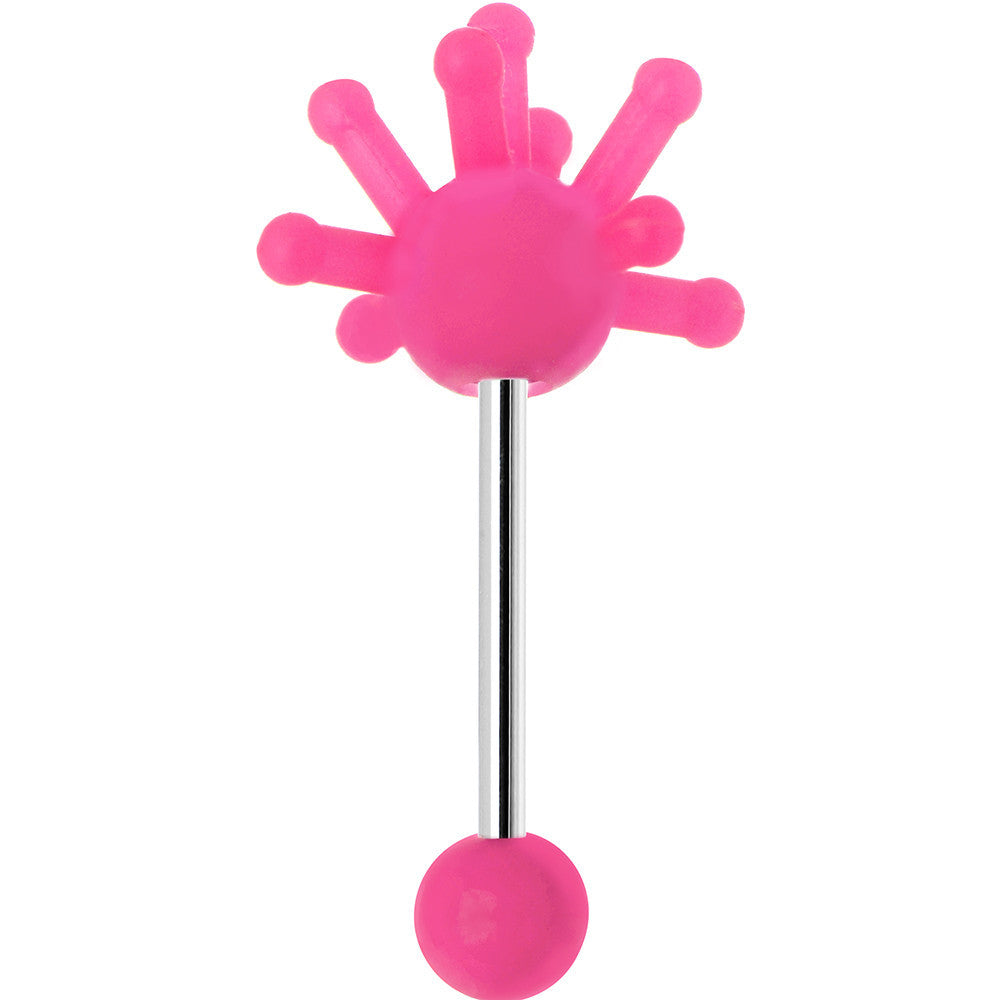 Pink Silicone Atom Barbell Tongue Ring