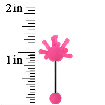 Pink Silicone Atom Barbell Tongue Ring
