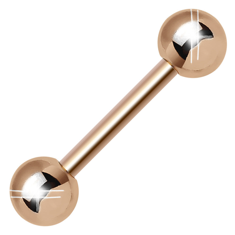 16 Gauge 5/16 Rose Gold Plated Straight Barbell
