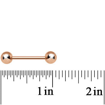 14G 5/8 Rose Gold Plated Straight Barbell