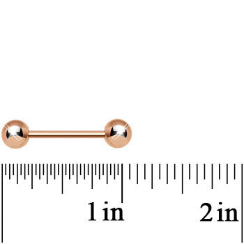 14 Gauge 5/8 Rose Gold Plated Straight Barbell
