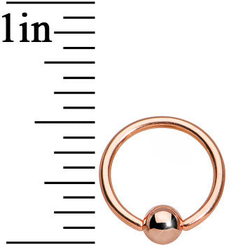16 Gauge 3/8 Rose Gold Plated BCR Captive Ring