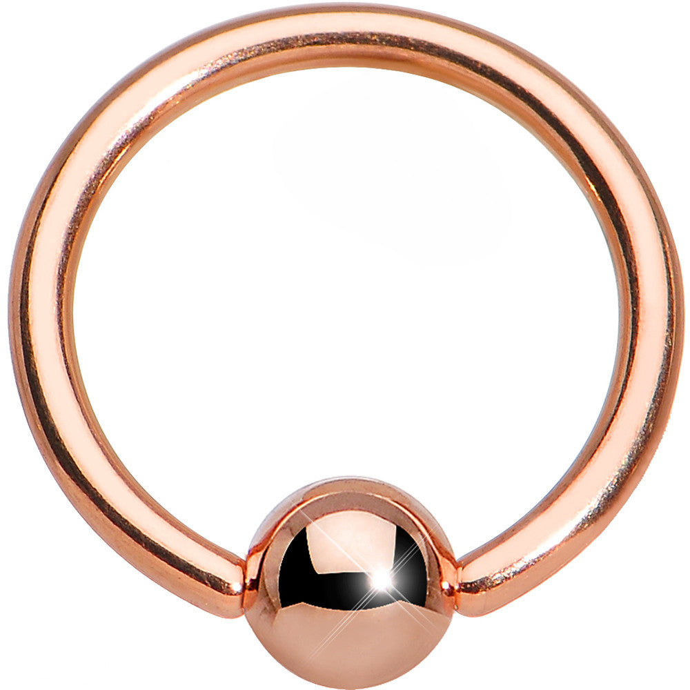 16G 3/8 Rose Gold Plated BCR Captive Ring