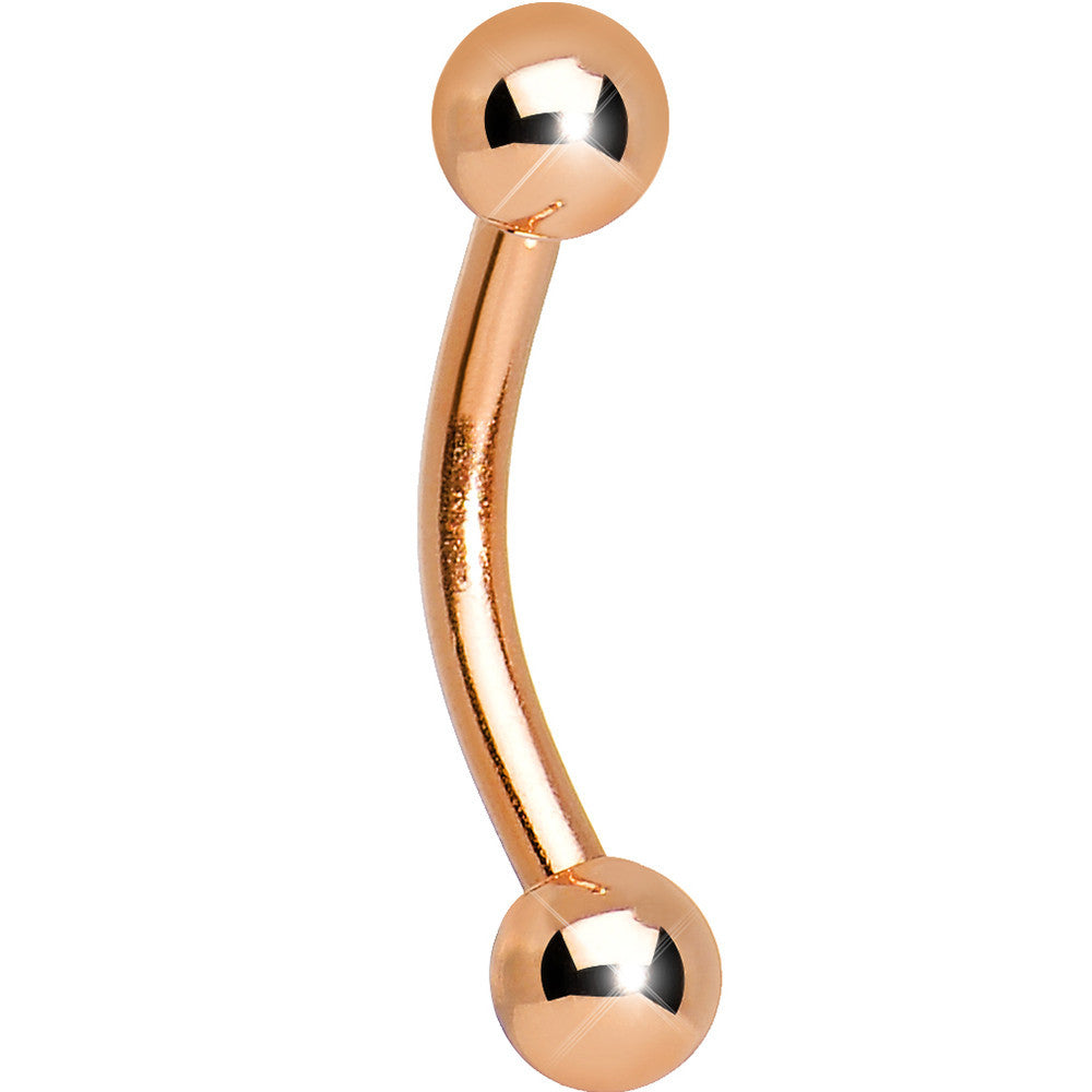 16 Gauge 5/16 Rose Gold Plated Curved Barbell