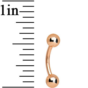 16G 5/16 Rose Gold Plated Curved Barbell