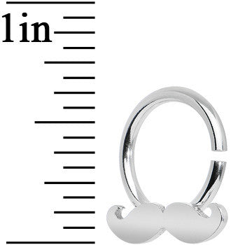 14 Gauge Shimmering Mustache Horseshoe Septum Ring