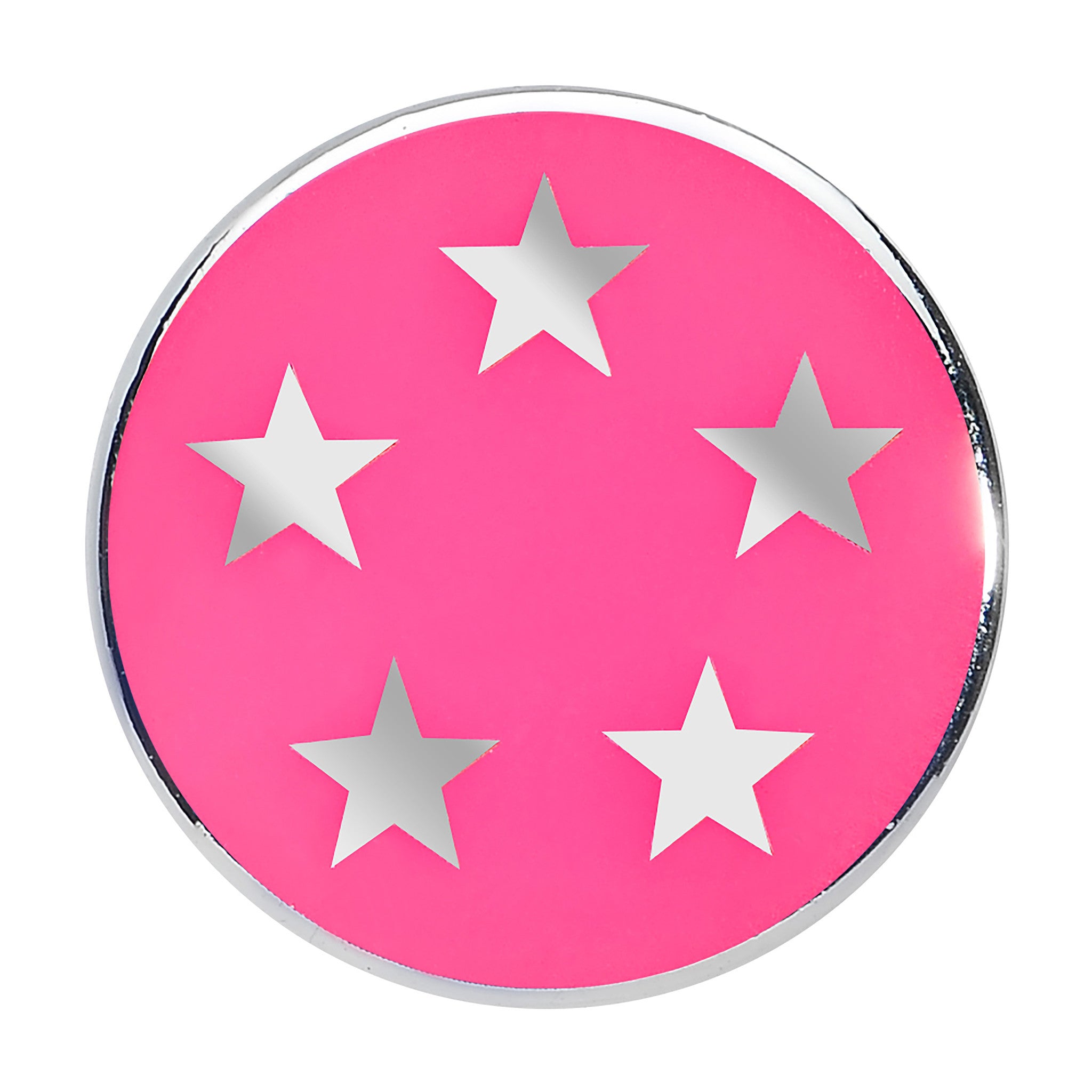 00G Silver Acrylic Hot Pink Five Star Saddle Plug