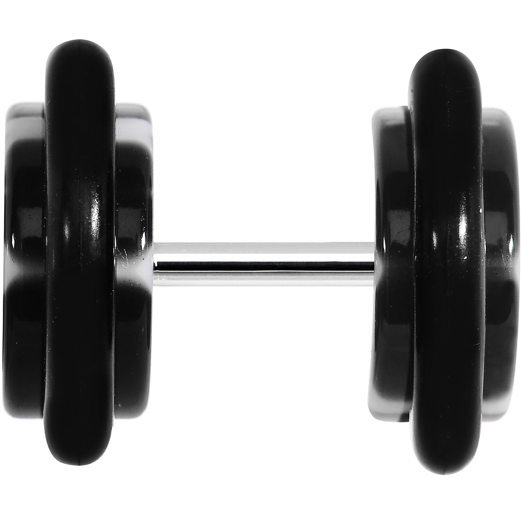 Black White Trippy Flower Tribal Cheater Plug Set