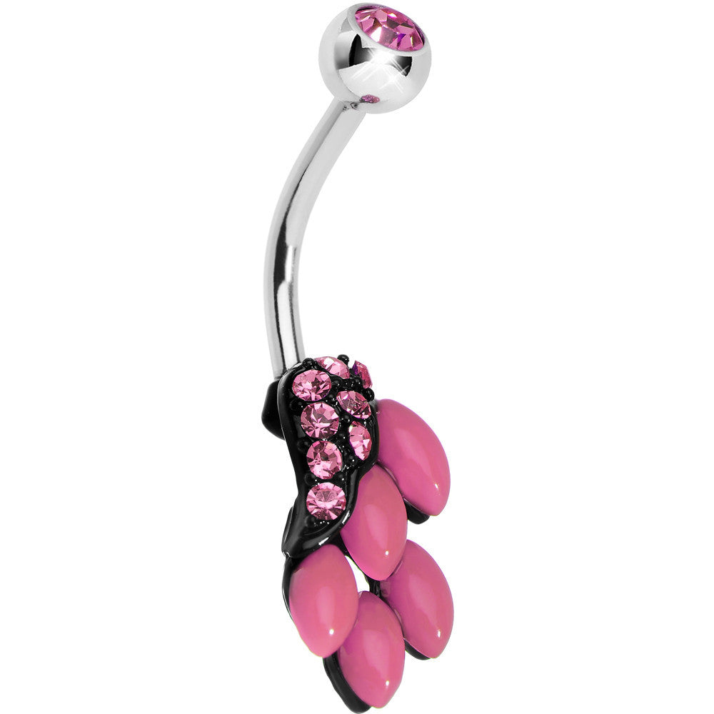 Pink Gem and Fruit on the Vine Belly Ring