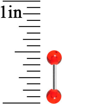 16G 1/4 Red Glitter Tragus Cartilage Barbell