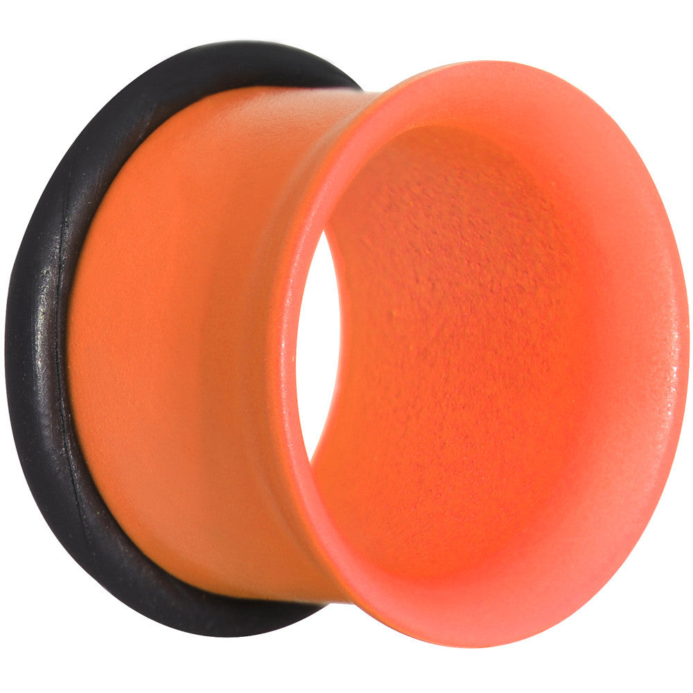 1/2 Orange Neon Coated Stainless Steel Single Flare Tunnel Plug