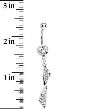 Clear Gem Brilliant Twist Dangle Belly Ring