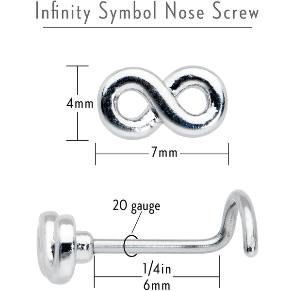 20 Gauge Gleaming Infinity Symbol Nose Screw