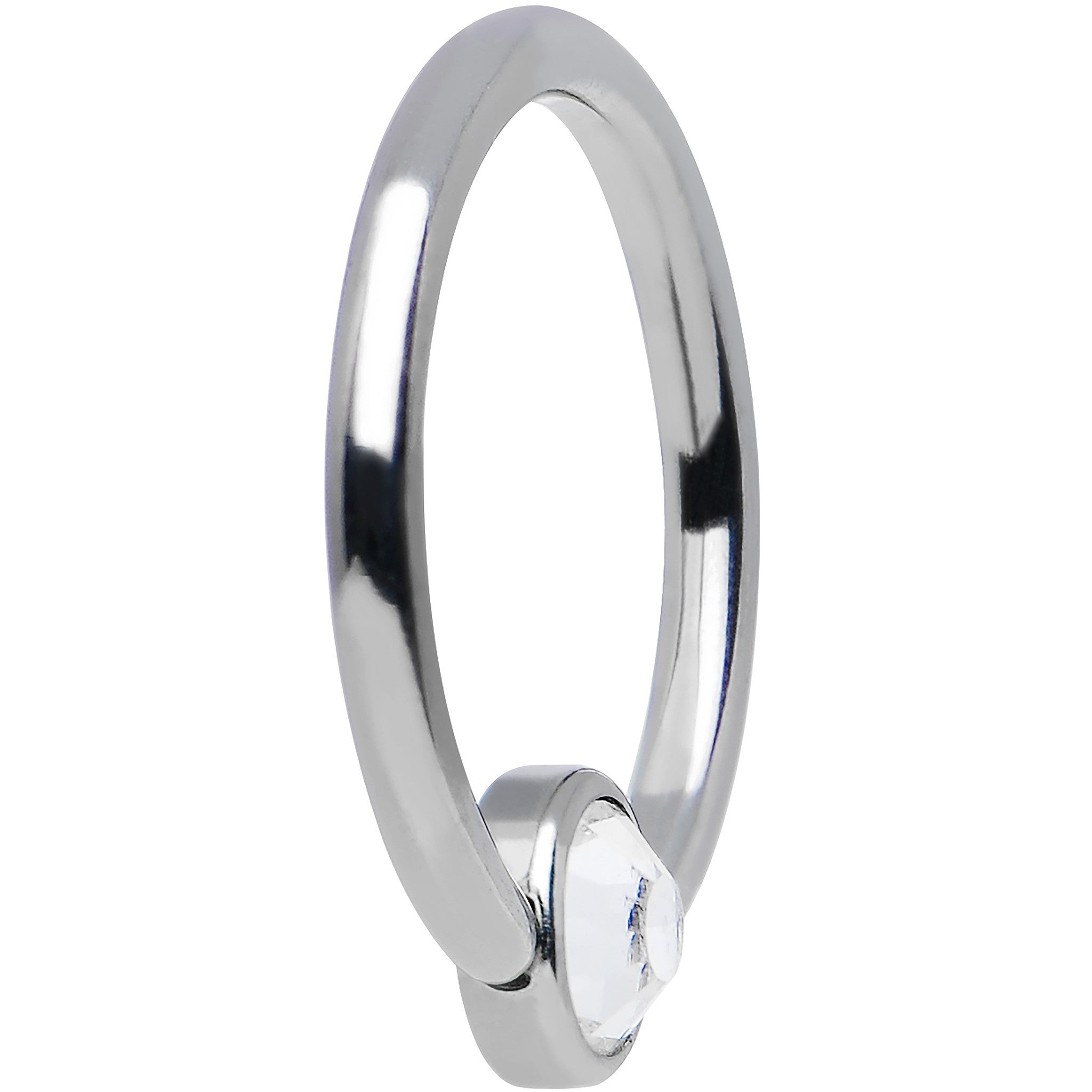 16 Gauge 3/8 Aurora Gem Disc Stainless Steel BCR Captive Ring