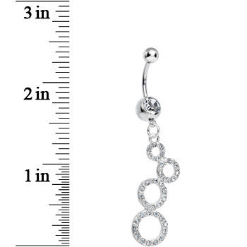 Clear Gem Paved Double Eight Dangle Belly Ring