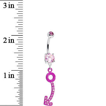 Pink Gem Pink Glamour Arrow Dangle Belly Ring