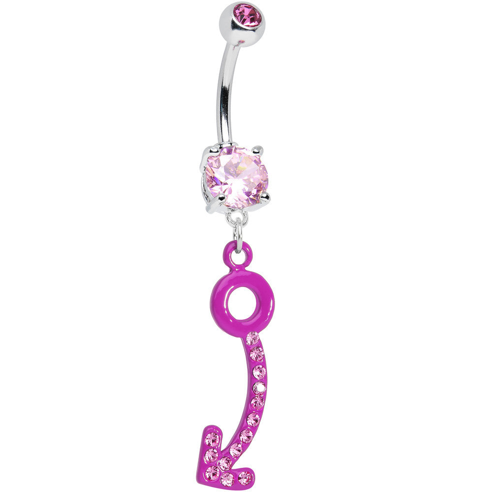 Pink Gem Pink Glamour Arrow Dangle Belly Ring