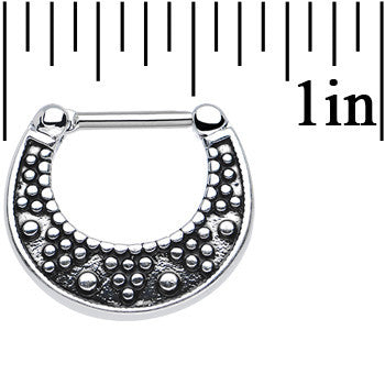 16G 5/16 Stainless Steel Aztec Wonders Septum Clicker