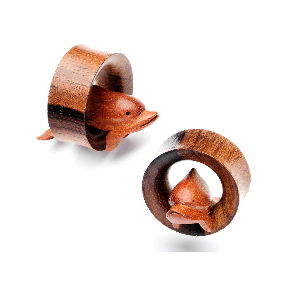 1 inch Organic Sawo and Sono Wood Set of Leaping Dolphin Tunnel Set